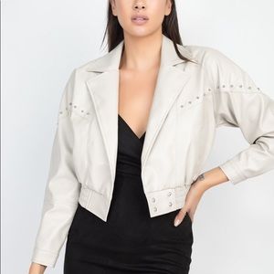 Crop Studded Moto Jacket